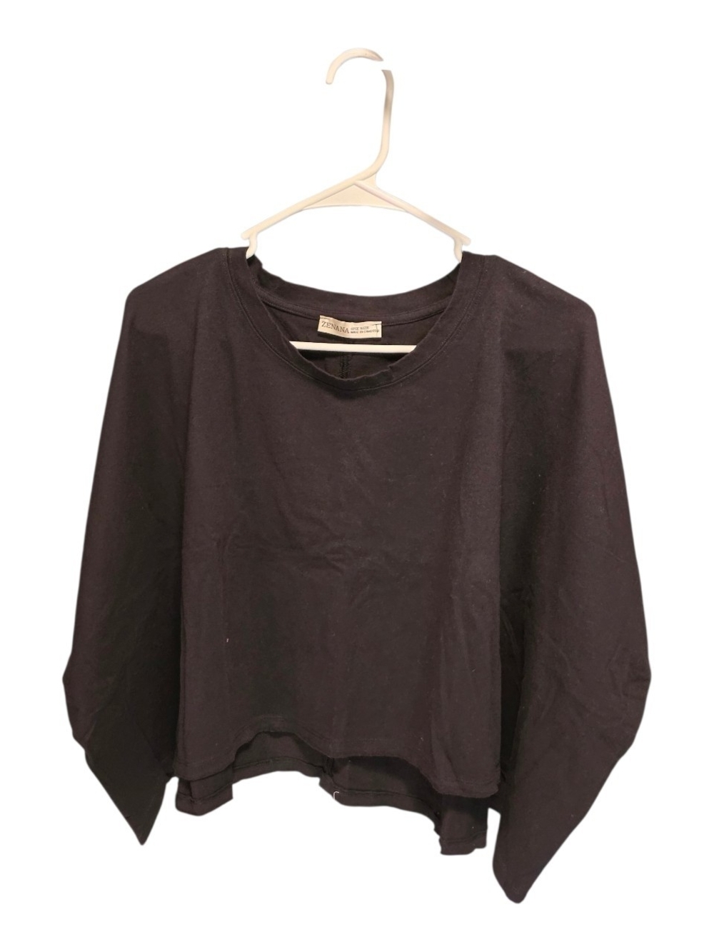 Zenana Outfitters Black Cropped Short-Sleeve Tee